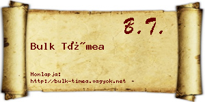 Bulk Tímea névjegykártya